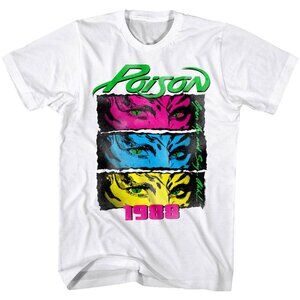 Poison Open Up And Say Ahh Concert Tour 1988 T Shirt Album Cover Vintage 83